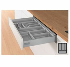 Bestekbak d:370-440mm - b:301-350mm zilverkleurig