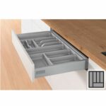 Bestekbak d:370-440mm - b:351-400mm zilverkleurig