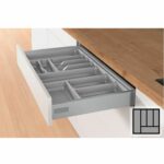 Bestekbak d:370-440mm - b:401-450mm zilverkleurig