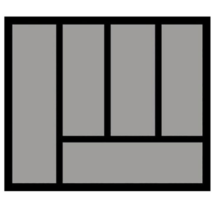 Bestekbak d:370-440mm - b:451-500mm zilverkleurig