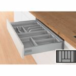 Bestekbak d:370-440mm - b:601-700mm zilverkleurig