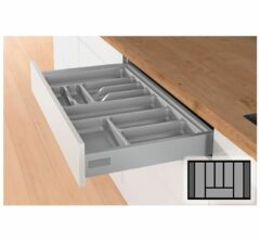 Bestekbak d:370-440mm - b:601-700mm zilverkleurig