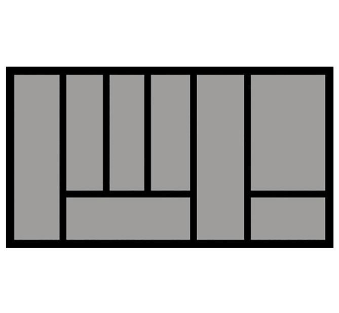 Bestekbak d:370-440mm - b:701-800mm zilverkleurig