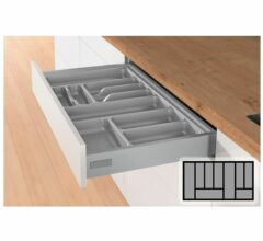 Bestekbak d:370-440mm - b:801-900mm zilverkleurig