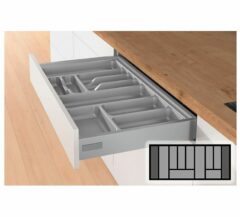 Bestekbak d:370-440mm - b:901-1000mm zilverkleurig