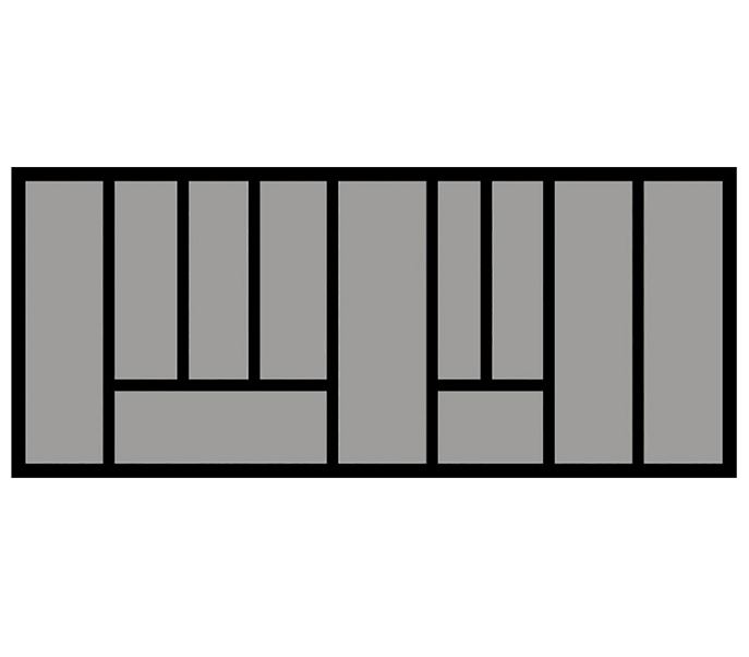 Bestekbak d:370-440mm - b:1001-1150mm zilverkleurig