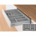 Bestekbak d:370-440mm - b:1001-1150mm zilverkleurig