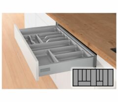 Bestekbak d:370-440mm - b:1001-1150mm zilverkleurig