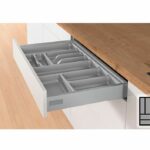 Bestekbak d:441-520mm - b:175-200mm zilverkleurig