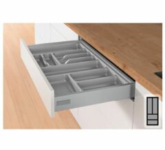 Bestekbak d:441-520mm - b:175-200mm zilverkleurig