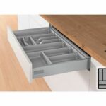 Bestekbak d:441-520mm - b:201-250mm zilverkleurig