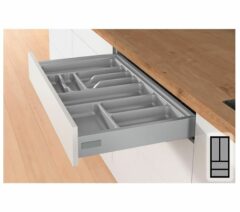 Bestekbak d:441-520mm - b:201-250mm zilverkleurig