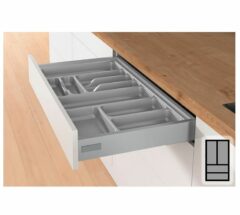 Bestekbak d:441-520mm - b:251-300mm zilverkleurig