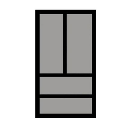 Bestekbak d:441-520mm - b:251-300mm zilverkleurig