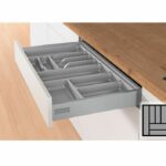 Bestekbak d:441-520mm - b:351-400mm zilverkleurig