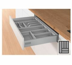 Bestekbak d:441-520mm - b:351-400mm zilverkleurig