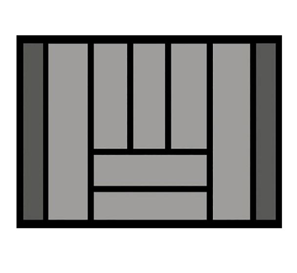 Bestekbak d:441-520mm - b:601-700mm zilverkleurig