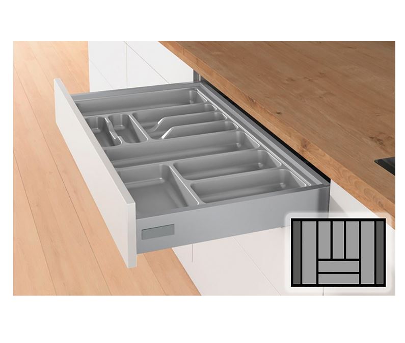 Bestekbak d:441-520mm - b:601-700mm zilverkleurig