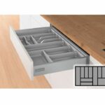 Bestekbak d:441-520mm - b:801-900mm zilverkleurig