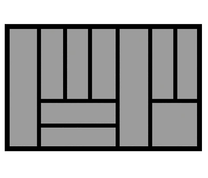 Bestekbak d:441-520mm - b:801-900mm zilverkleurig
