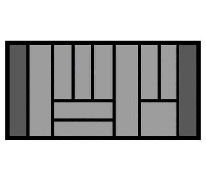 Bestekbak d:441-520mm - b:901-1000mm zilverkleurig