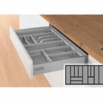 Bestekbak d:441-520mm - b:1091-1150mm zilverkleurig