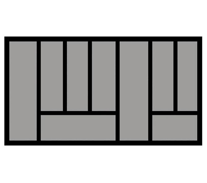 Bestekbak d:370-440mm - b:801-900mm antraciet