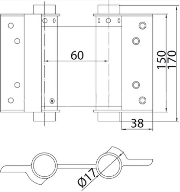Bommer scharnier dubbelwerkend 150 mm RVS 2 stuks