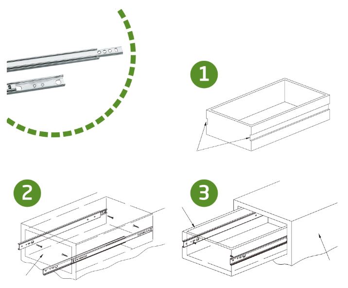 AMIG paar ladegeleiders gedeeltelijk uittrekbaar 406x17 mm staal verzinkt
