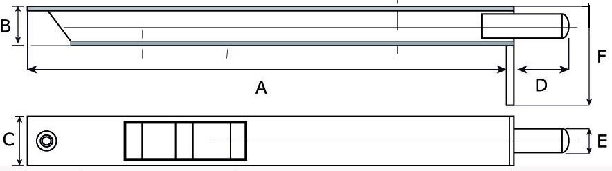 Bascule kantschuif 400x23 mm Type 408 blank Verzinkt