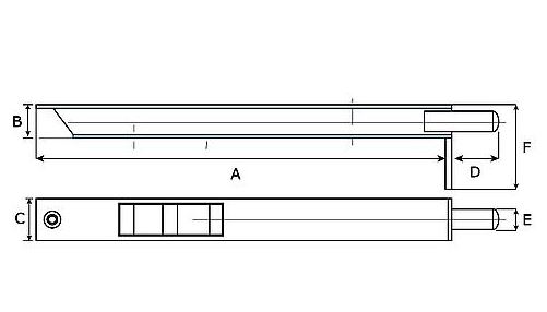 Bascule kantschuif 600x25x21mm aluminium