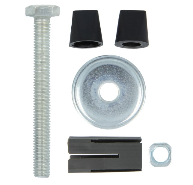 AMIG expander vierkant 22x22 mm voor zwenkwielen met gat en nylon beugel