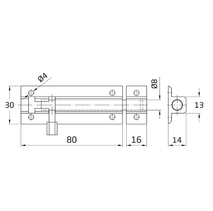 AMIG Profielschuif 80 mm aluminium zwart - Afbeelding 2