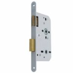 Nemef toilet-badkamer slot 644 DIN rechts WC72/8 met afgeronde voorplaat staal gelakte