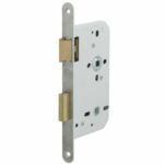 Nemef toilet-badkamer slot 644 DIN links WC72/8 met afgeronde voorplaat rvs geborsteld