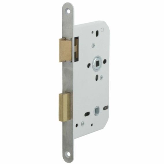 Nemef toilet-badkamer slot 644 DIN links WC72/8 met afgeronde voorplaat rvs geborsteld