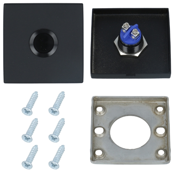 Beldrukker SQUARE LSQ50 mat zwart 50 mm - Afbeelding 3