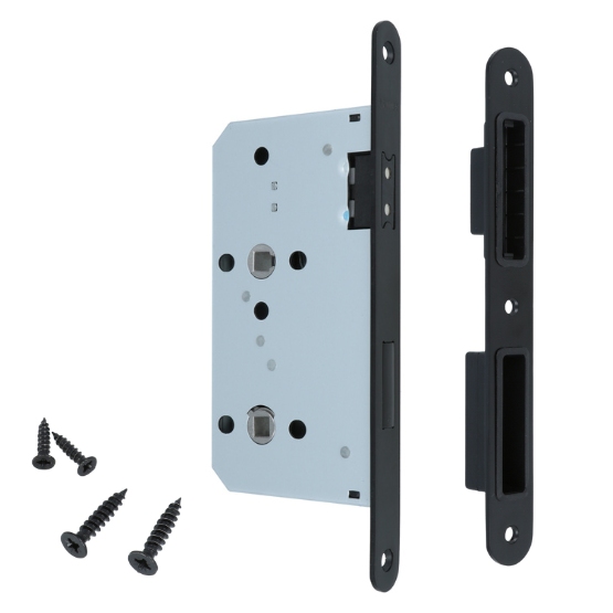 Badkamer/toilet slot WC72/8 magnetisch inclusief sluitplaat 20x235mm zwarte voorplaat