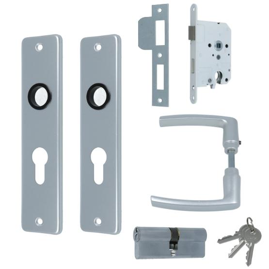 Set binnendeurbeslag Deurkruk op schild PC55