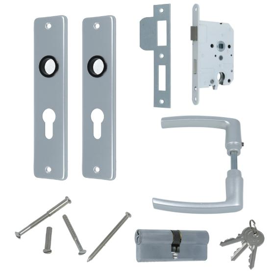 Set binnendeurbeslag Deurkruk op schild PC55