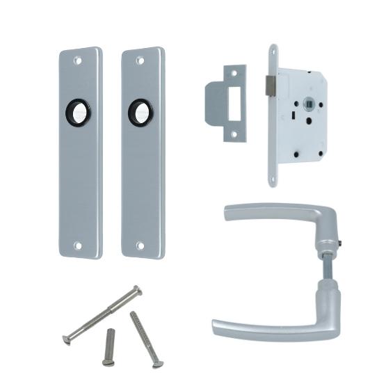 DX Set binnendeurbeslag deurklink op blind schild - Afbeelding 2