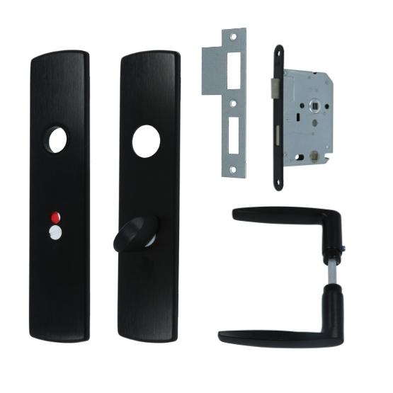 AXA set binnendeurbeslag WC63 + toilet-badkamerslot zwart