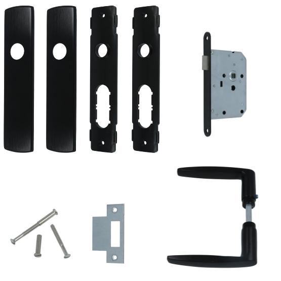 AXA set binnendeurbeslag blind + loopslot zwart