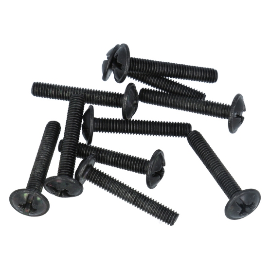 10x bevestigingsschroef M4x25 staal zwart