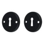 2 Sleutelplaatjes Ami Rond Aluminium Zwart