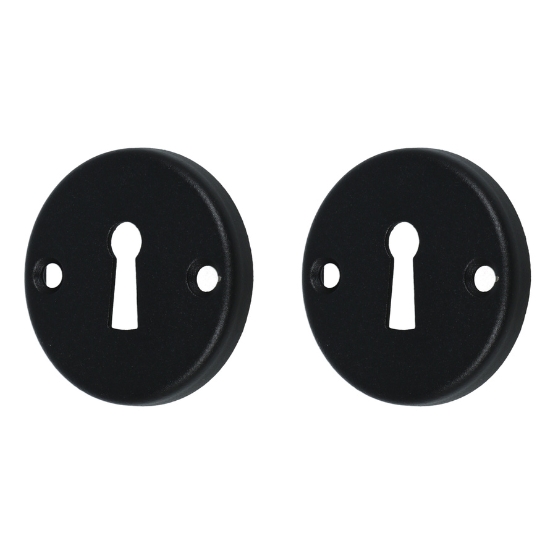 2 Sleutelplaatjes Ami Rond Aluminium Zwart