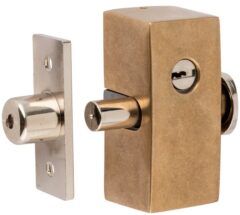 Bijzetslot Elegant buiten draaiend messing antiek