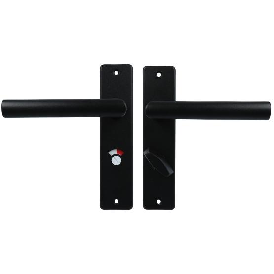 Ami Kortschild WC63/8 Met Deurkruk L-model type 374 Aluminium Zwart