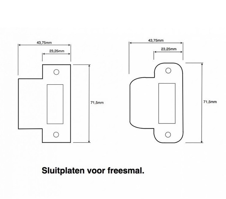 247WOOD freesmal sluitplaat 71x23