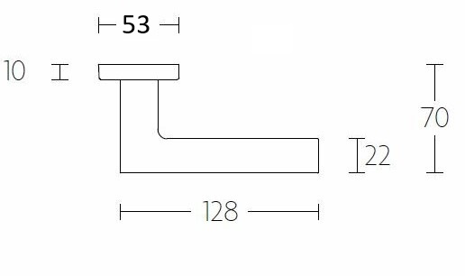 Deurkruk BASIC LBXXIH op vierkant rozet mat zwart
